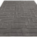 Asiatic maze asiatic charcoal Grey Living Room Wool Rug.