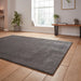 Think Rugs kara washable charcoal Grey Living Room Shaggy Rug.