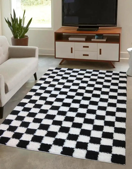  snug melrose checks mono    Rug.