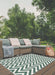 Likewise Matting duo weave indoor outdoor chevron green Green, Ivory Outdoor  Flat Weave Rug.