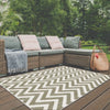 Likewise Matting duo weave indoor outdoor chevron natural Beige, Ivory Outdoor  Flat Weave Rug.