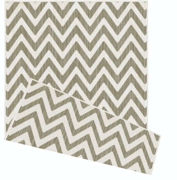 Likewise Matting duo weave indoor outdoor chevron natural Beige, Ivory Outdoor  Flat Weave Rug.