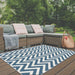 Likewise Matting duo weave indoor outdoor chevron ocean Blue Outdoor  Flat Weave Rug.