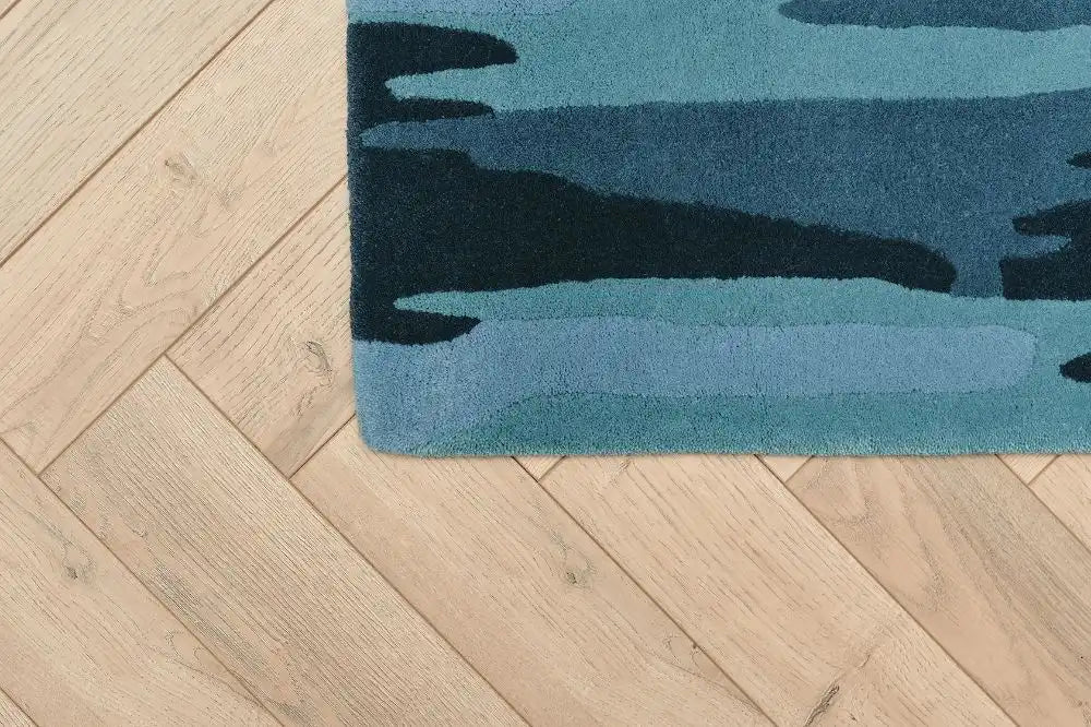 Woven Edge woven edge runners coast c1 blue Blue Living Room Wool Rug.
