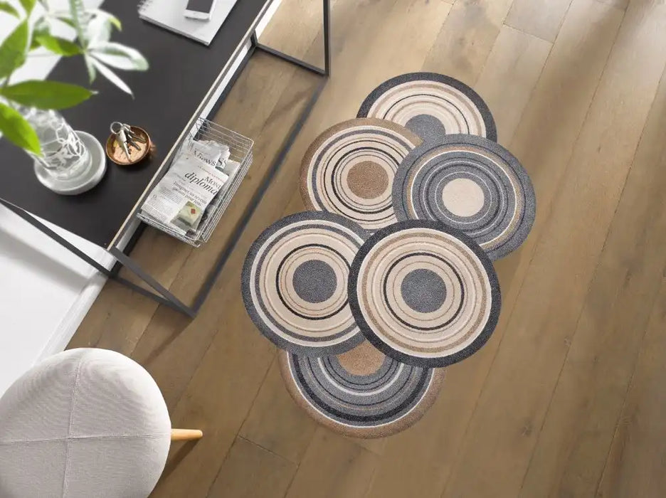 Wash + Dry decor cosmic colours nature Beige, Cream Living Room Washable Rug.