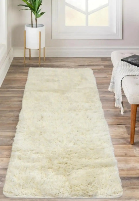 Homemaker soft washable cosy ivory Ivory Living Room Shaggy Rug.