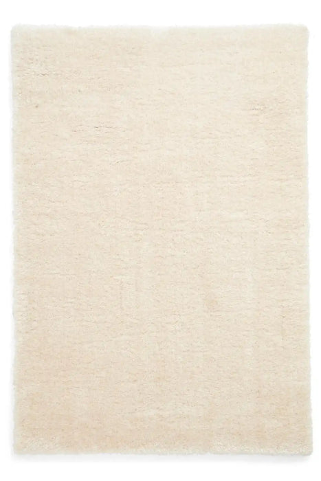 Think Rugs lux shaggy cream Ivory Living Room Shaggy Rug.