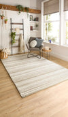 Origins chunky knit cream Ivory Living Room Wool Rug.