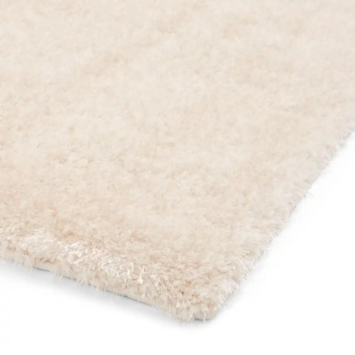 Think Rugs lux shaggy cream Ivory Living Room Shaggy Rug.