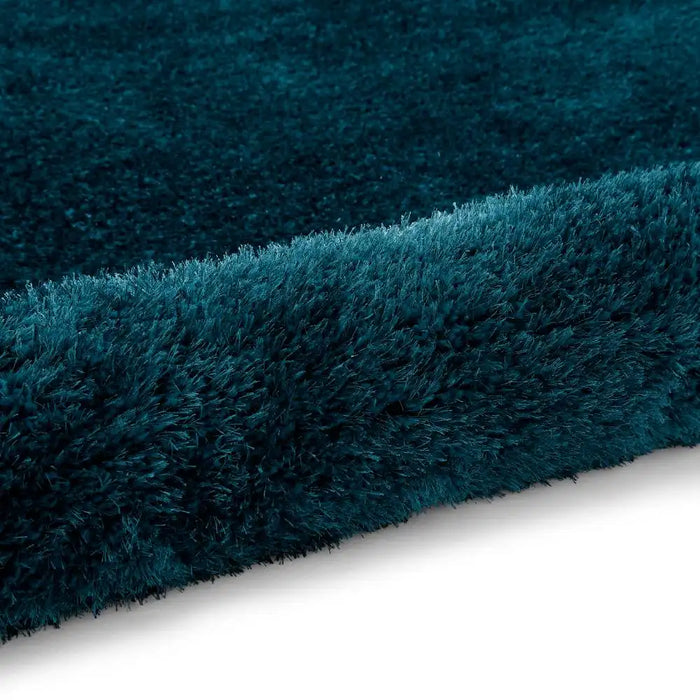 Think Rugs lux shaggy dark green Green Living Room Shaggy Rug.