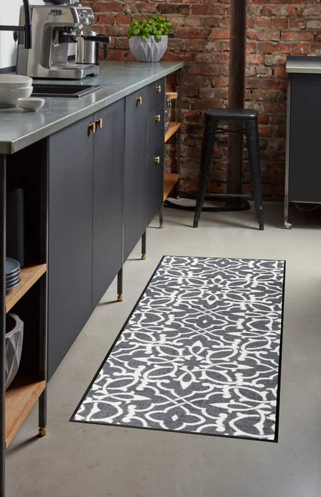 Wash + Dry design decorada Grey, Ivory Living Room Washable Rug.
