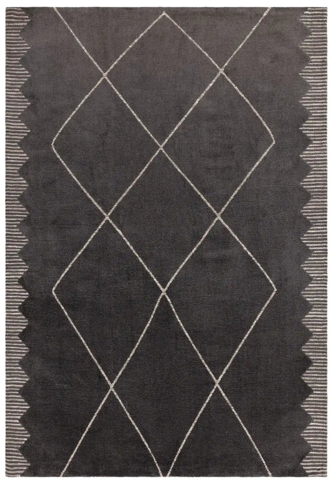 Asiatic mason diamond black Grey, Black Living Room Geometric Rug.