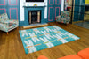 Woven Edge natural world dragon fly Blue, Ivory, Multicoloured Living Room Wool Rug.
