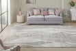 Nourison dune du 147 white light blue Blue, Ivory Living Room  Rug.