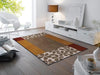 Wash + Dry design florita Brown, Multicoloured Living Room Washable Rug.