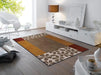 Wash + Dry design florita Brown, Multicoloured Living Room Washable Rug.