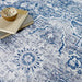 Origins washable soho garda blue Blue Living Room Geometric Rug.