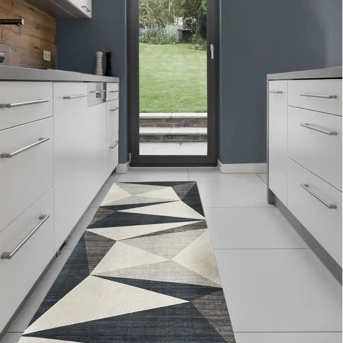 Likewise Matting toyko geo blue Blue Living Room Geometric Rug.