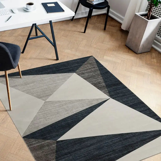 Likewise Matting toyko geo blue Blue Living Room Geometric Rug.