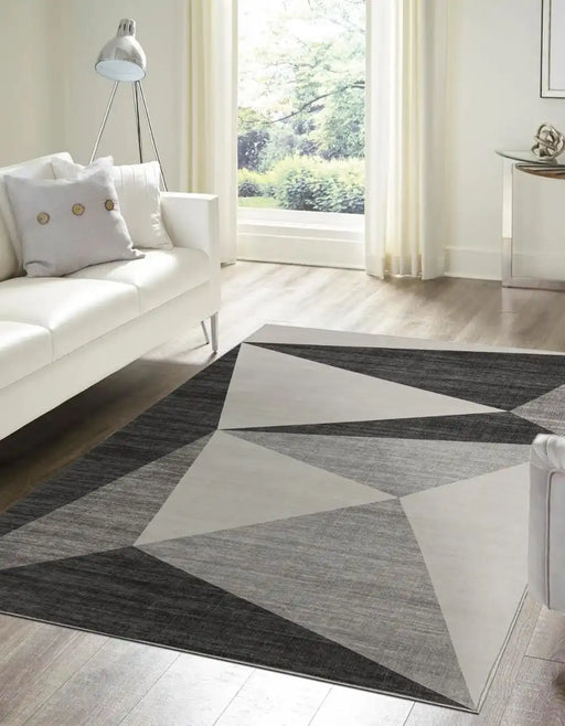 Likewise Matting toyko geo grey Grey Living Room Geometric Rug.