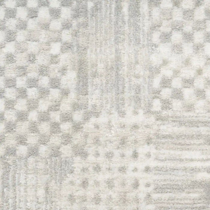 Nourison glitz glz 09 silver grey Grey Living Room Geometric Rug.