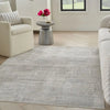 Nourison glitz glz 09 silver grey Grey Living Room Geometric Rug.