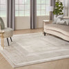 Nourison glitz glz07 ivory Ivory Living Room Geometric Rug.