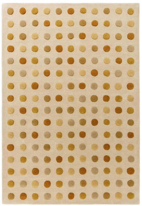Asiatic dotty gold Brown, Yellow, Beige, Multicoloured, Orange Living Room Wool Rug.
