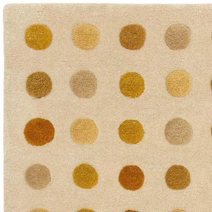 Asiatic dotty gold Brown, Yellow, Beige, Multicoloured, Orange Living Room Wool Rug.