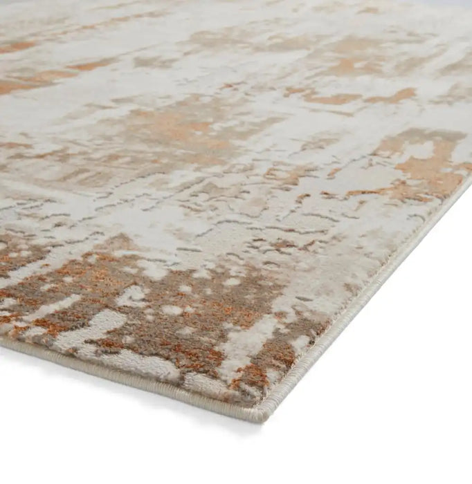 Think Rugs apollo gr579 bronze grey Grey, Beige, Orange Living Room  Rug.