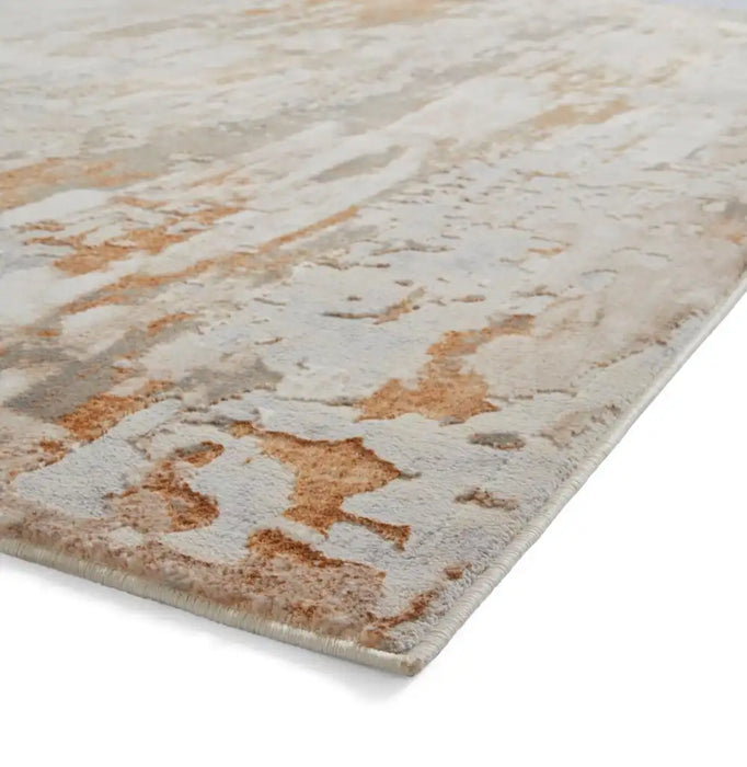 Think Rugs apollo gr580 bronze grey Grey, Orange Living Room  Rug.