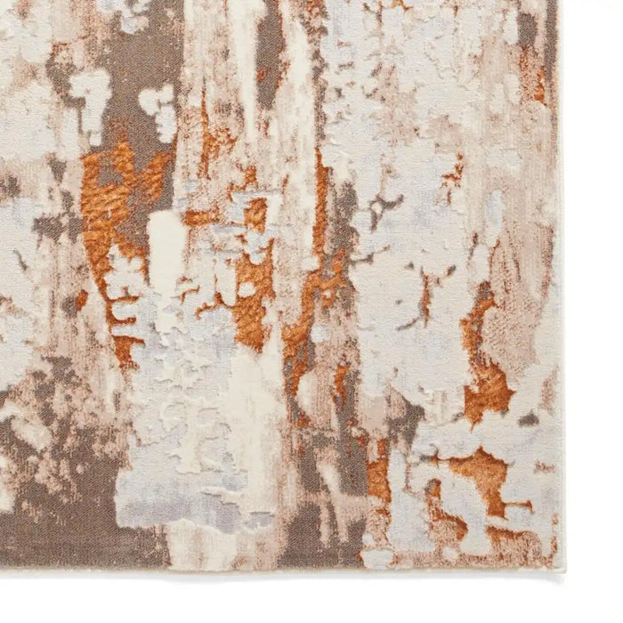 Think Rugs apollo gr580 bronze grey Grey, Orange Living Room  Rug.