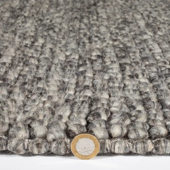 Esselle mayfair delilah grey black Grey Living Room Wool Rug.