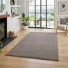 Think Rugs bali grey Grey Living Room Shaggy Rug.