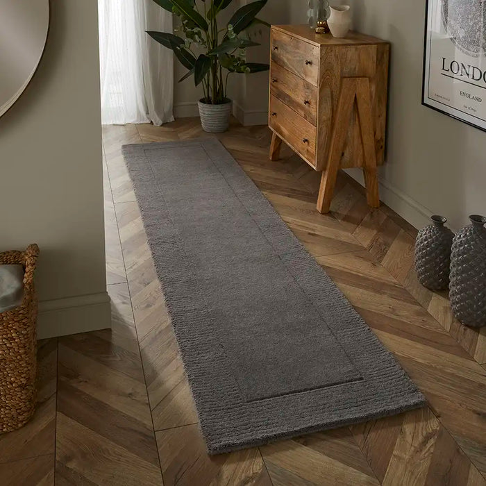 Esselle mayfair esme grey Grey Living Room Wool Rug.