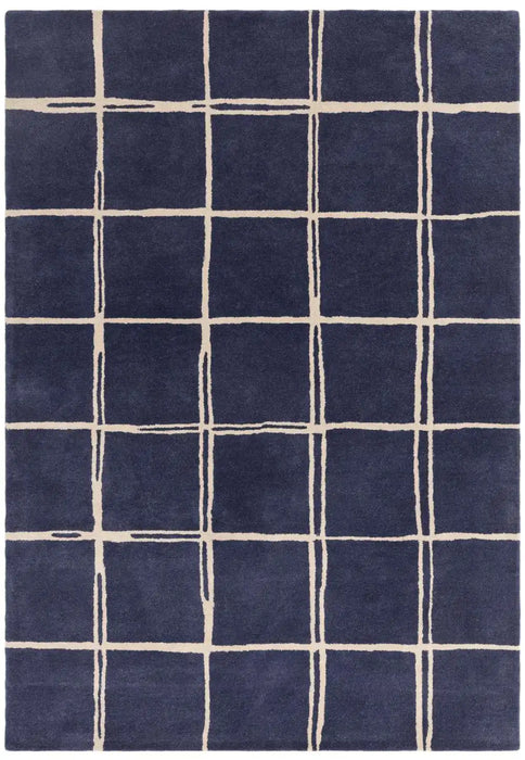 Asiatic albany asiatic grid marine Blue, Navy Living Room Geometric Rug.