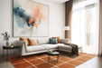 Asiatic albany asiatic grid rust Orange Living Room Geometric Rug.
