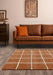 Asiatic albany asiatic grid rust Orange Living Room Geometric Rug.