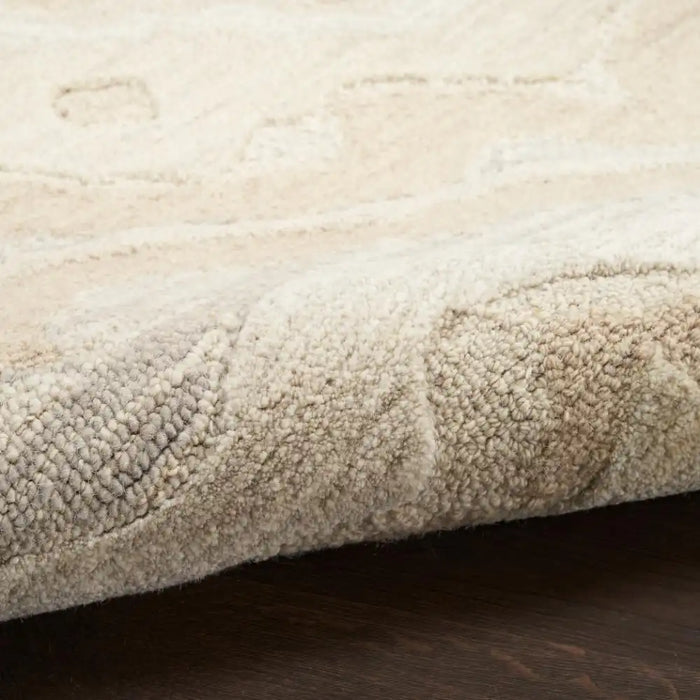 Nourison graceful gru01 beige Beige Living Room Wool Rug.