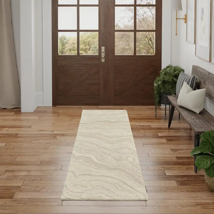 Nourison graceful gru01 beige Beige Living Room Wool Rug.