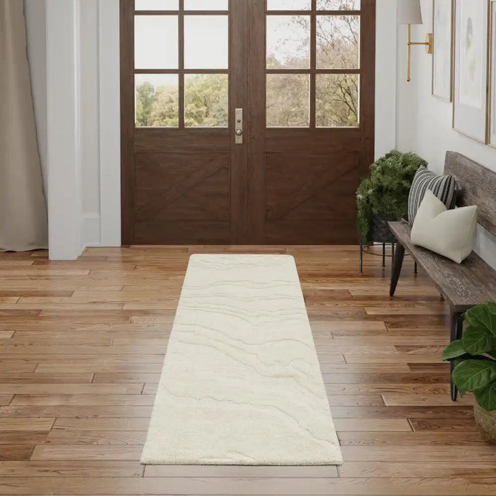 Nourison graceful gru01 ivory Ivory Living Room Wool Rug.