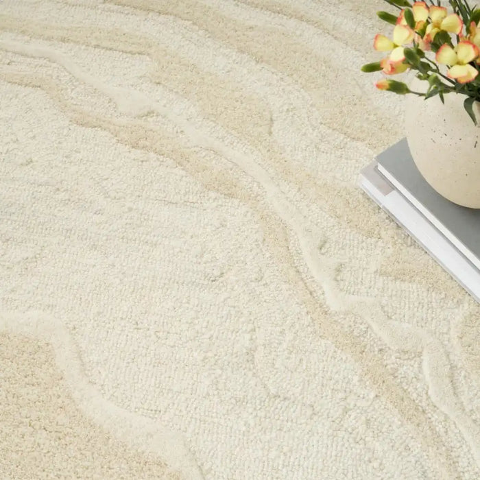 Nourison graceful gru01 ivory Ivory Living Room Wool Rug.