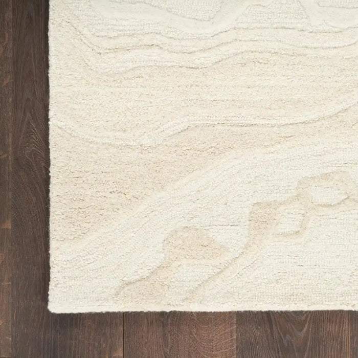 Nourison graceful gru01 ivory Ivory Living Room Wool Rug.