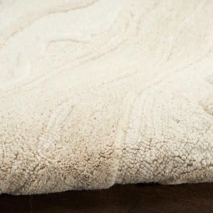 Nourison graceful gru01 ivory Ivory Living Room Wool Rug.
