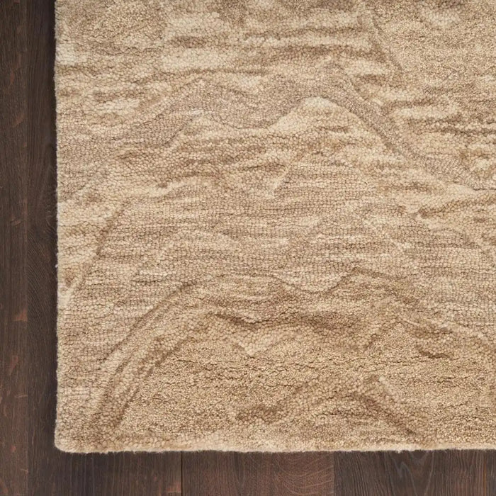 Nourison graceful gru01 taupe Brown, Beige Living Room Wool Rug.