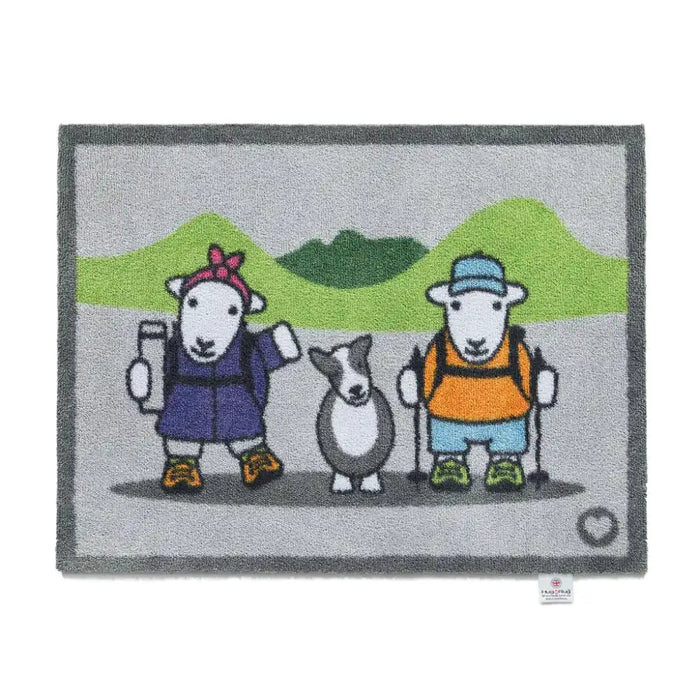 Hug Rug herdy hiker Grey, Multicoloured Outdoor  Washable Rug.