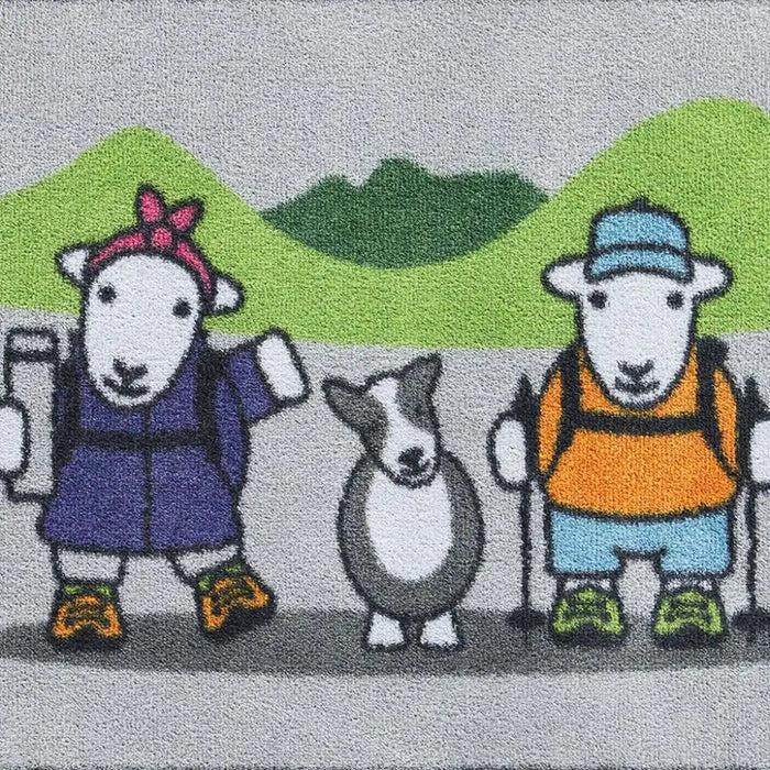 Hug Rug herdy hiker Grey, Multicoloured Outdoor  Washable Rug.