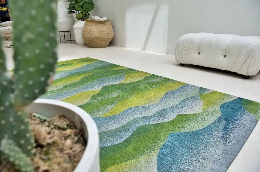 Louis de Poortere himalaya himalaya spring Green, Multicoloured Living Room  Rug.