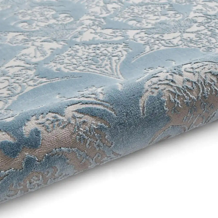 Think Rugs laurence llewelyn bowen imperial blue Blue Living Room Floral Rug.