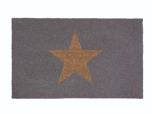 My Mats printed coir inverse star Grey Outdoor  Natural Fibre Rug.